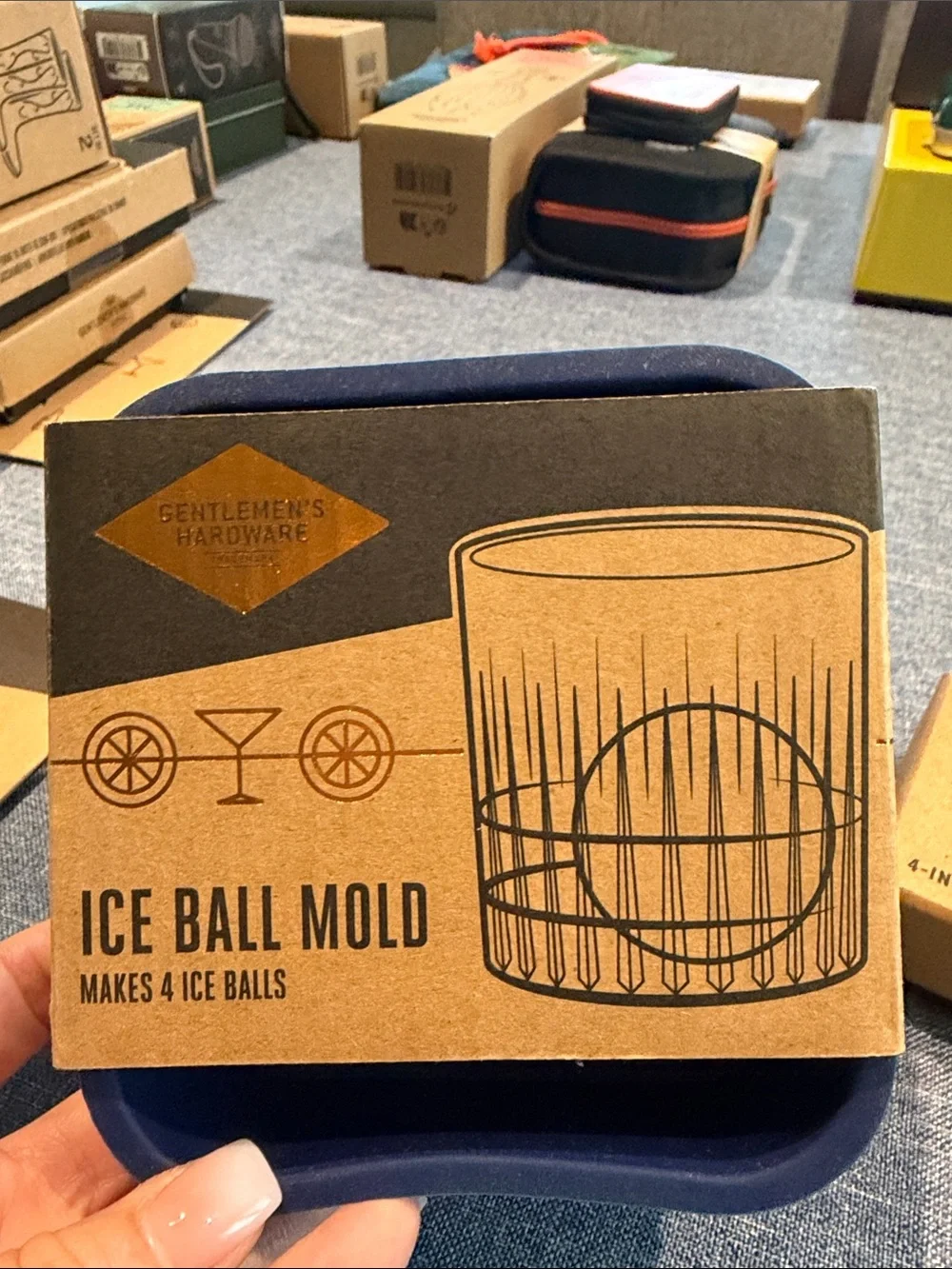 Navy Ice Ball Mold - Blue Silicone Ice Sphere Tray